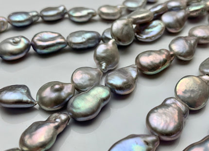11x15 mm AA Gray Color Coin Freshwater Pearl Beads Genuine High Luster Tear Drop shape Freshwater Coin Pearls  #1894