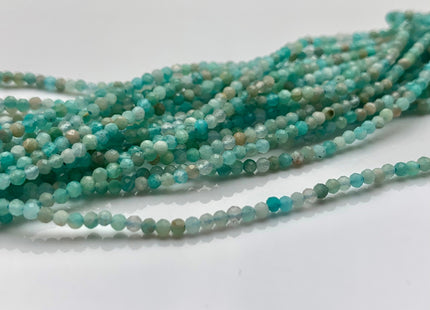2-2.5 mm Faceted Round Tiny Amazonite Gemstone Beads 13 Inches Strand #2629