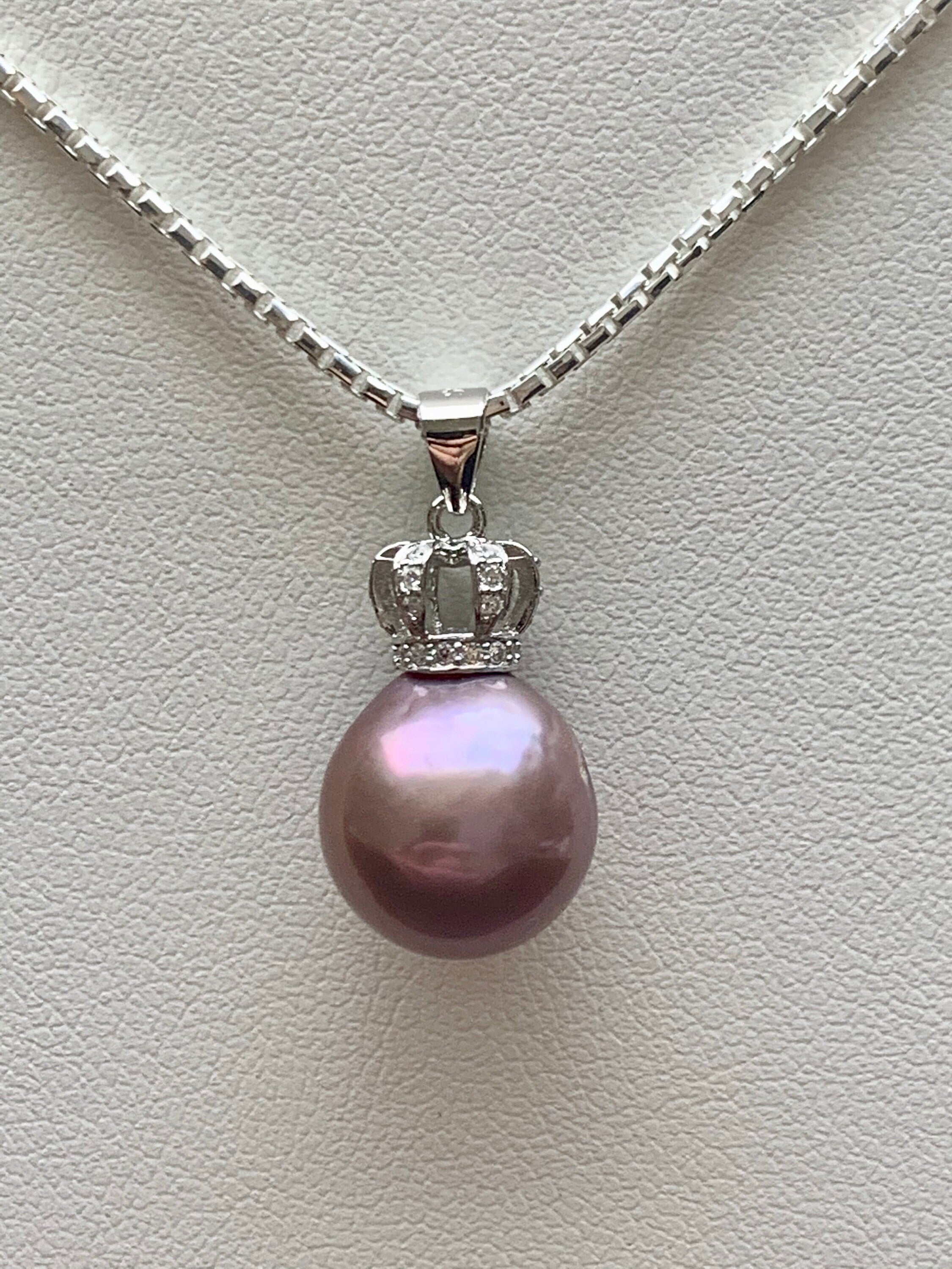 Pearl Cage Pendant, Pearl Pendant Necklace, Sterling Silver Pearl Pendant  (12mm)