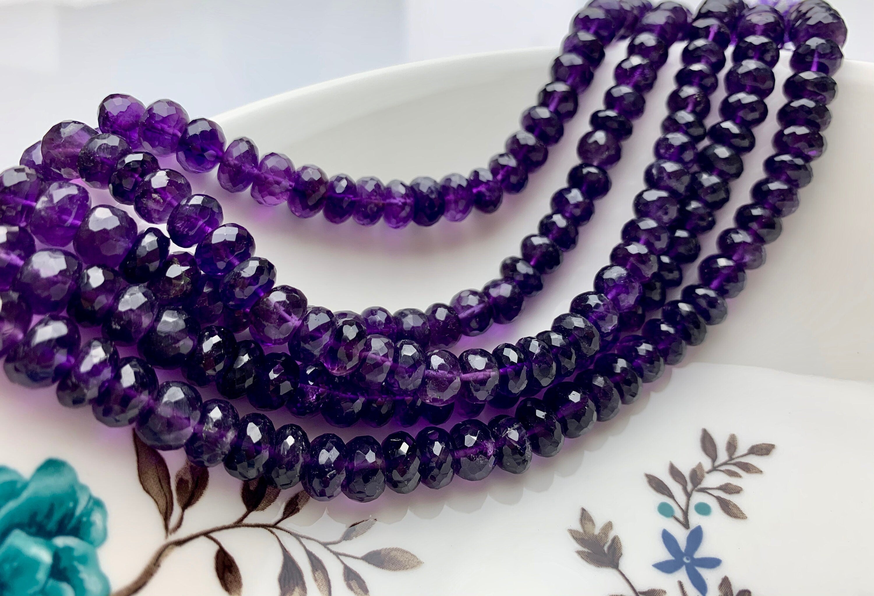 Amethyst 8 mm round beads strand - 12 inch 