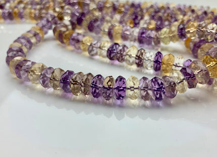 5x10-11 mm AAA Faceted Rondelle Shape Ametrine Gemstone Beads Genuine High Quality Natural Color Ametrine Gemstone 16 Inches Strand #2578