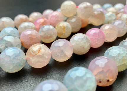 BEST DEAL 16 mm Faceted Round Agate Gemstone Beads Heat Treated Multi Pink And Green Color Natural Gemstone Agate 15.5 Inches Strand #2851