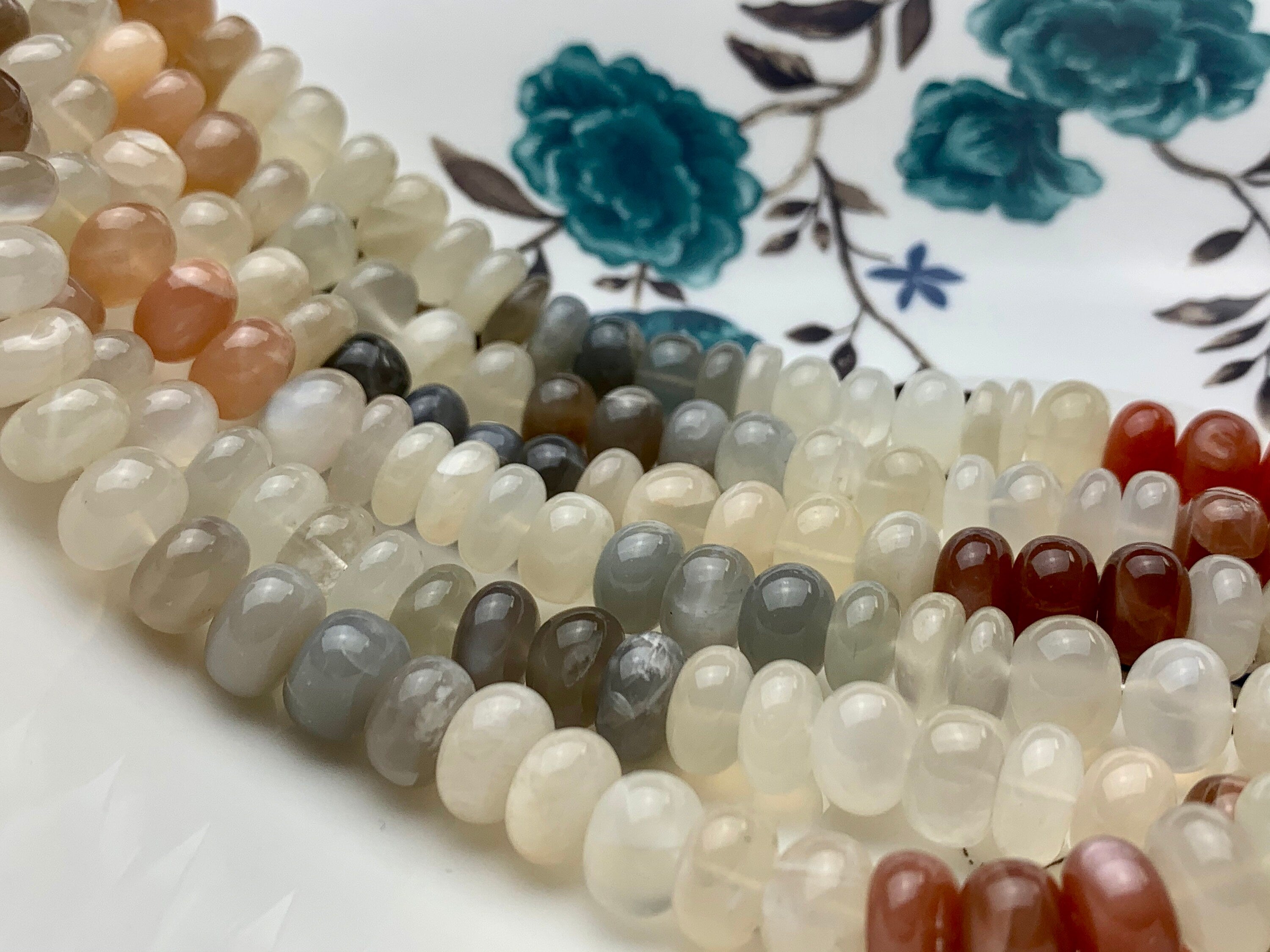 Buy Natural Multi Moonstone Rondelle Beads