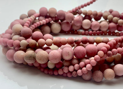 4mm 6mm 8mm 10mm 12mm Natural Matte Pink Petrified Rhodonite Gemstone Beads Natural Pink Color Gemstone Beads 15 Inches Strand #3253