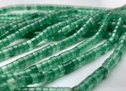 2x4 mm Natural Green Aventurine Heishi Rondelle Shape Genuine Natural Color Aventurine Discs Gemstones Loose Beads 15.5 Inches Strand #3116