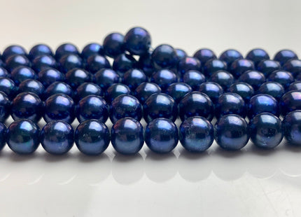 7-8mm AAA Off Round Freshwater Pearl Beads Dark Royal Blue Color Genuine Cultured High Luster Freshwater Pearl 16 Inches Strand #P1084