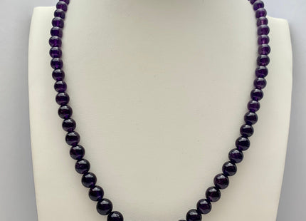 5-10 mm AAA RARE Graduated Smooth Round Amethyst Gemstone Beads Full Strand 18 Inch February Birthstone Top Quality Amethyst 18 Inches #485