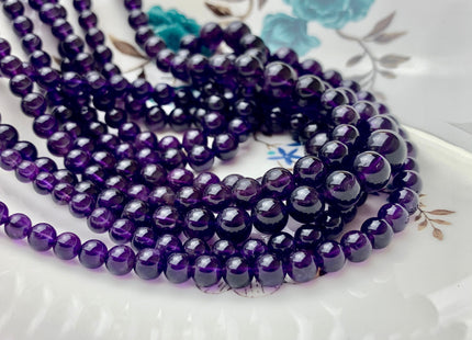 5-10 mm AAA RARE Graduated Smooth Round Amethyst Gemstone Beads Full Strand 18 Inch February Birthstone Top Quality Amethyst 18 Inches #485