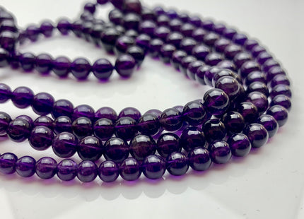 5-10 mm AAA RARE Graduated Smooth Round Amethyst Gemstone Beads Full Strand 18 Inch February Birthstone Top Quality Amethyst 18 Inches #485