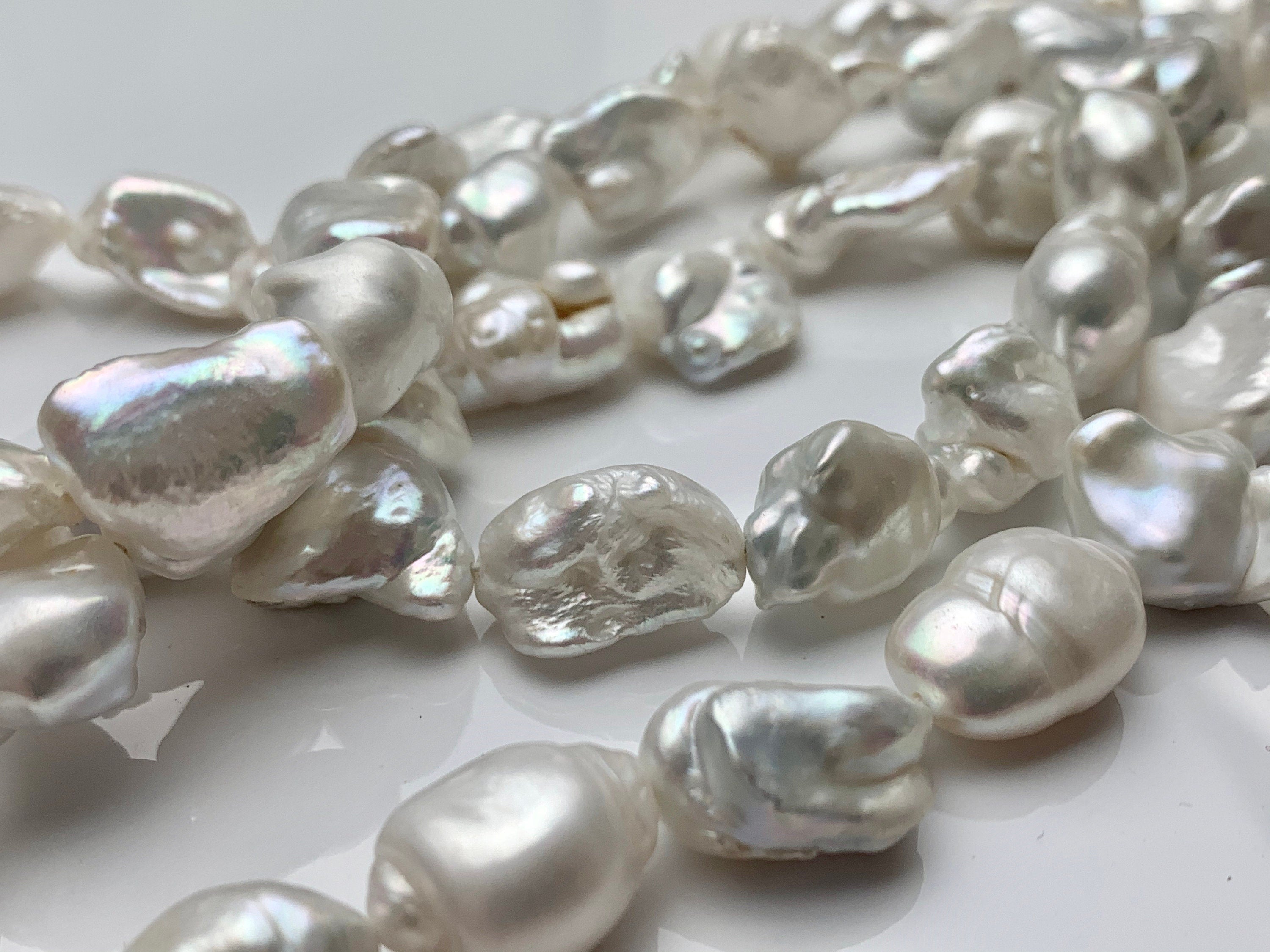 18mm Natural Freshwater Pearl Beads, Genuine Freshwater Pearls