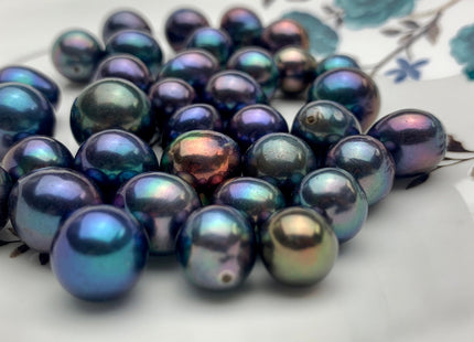 ONE Piece Rare AAA 10-15 mm Top Quality Peacock Color Half Drilled Baroque Freshwater Pearl Genuine Irregular Shape Edison Pearls #P1259