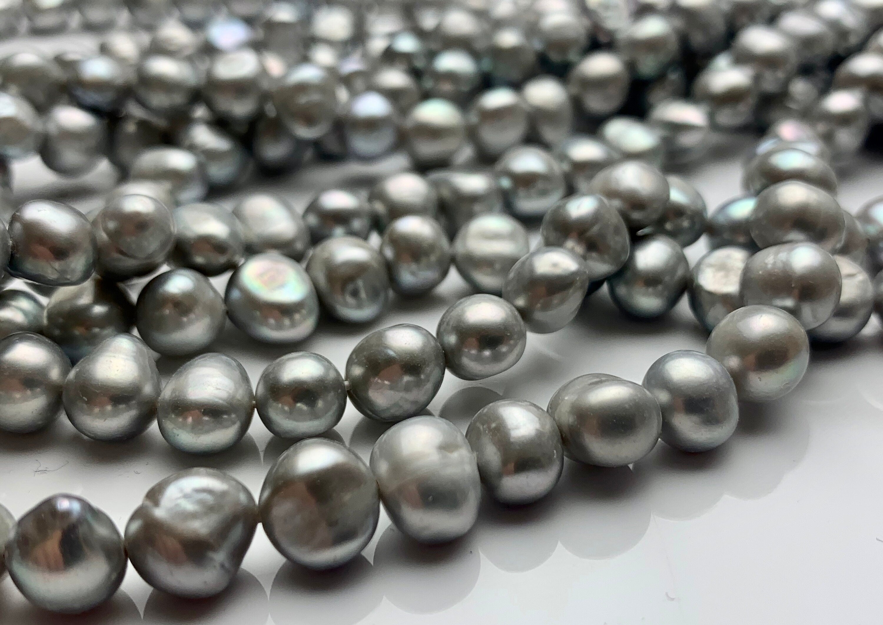 Natural Button Pearls 3A Quality Color Freshwater Pearl Gray Black