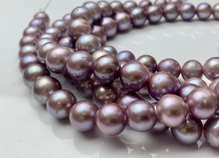 12-13.5 mm AAA Half Strand Large Hole Very Rare Dark Mauve Pink Baroque Pearl Hole Size 1.5mm Or 2.2mm Round Edison Pearl 16 Pieces #P1435