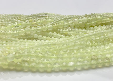 2mm 3mm 4mm Faceted Round Lemon Jade Gemstone Beads Gemmy Yellow Green Color Jade Small Tiny Beads 15.5 Inches Strand  #3643