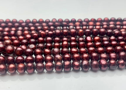 4.5 mm Burgundy Red Color Potato Freshwater Pearl Bead Genuine Dark Red Color Off Round Freshwater Pearls 88 Pieces #P1420