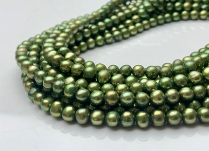 4.5-5.5 mm AA Sage Green Color Potato Freshwater Pearl Beads Genuine Cultured Freshwater Pearl Beads Green Potato Pearls 78 Pieces #P1525