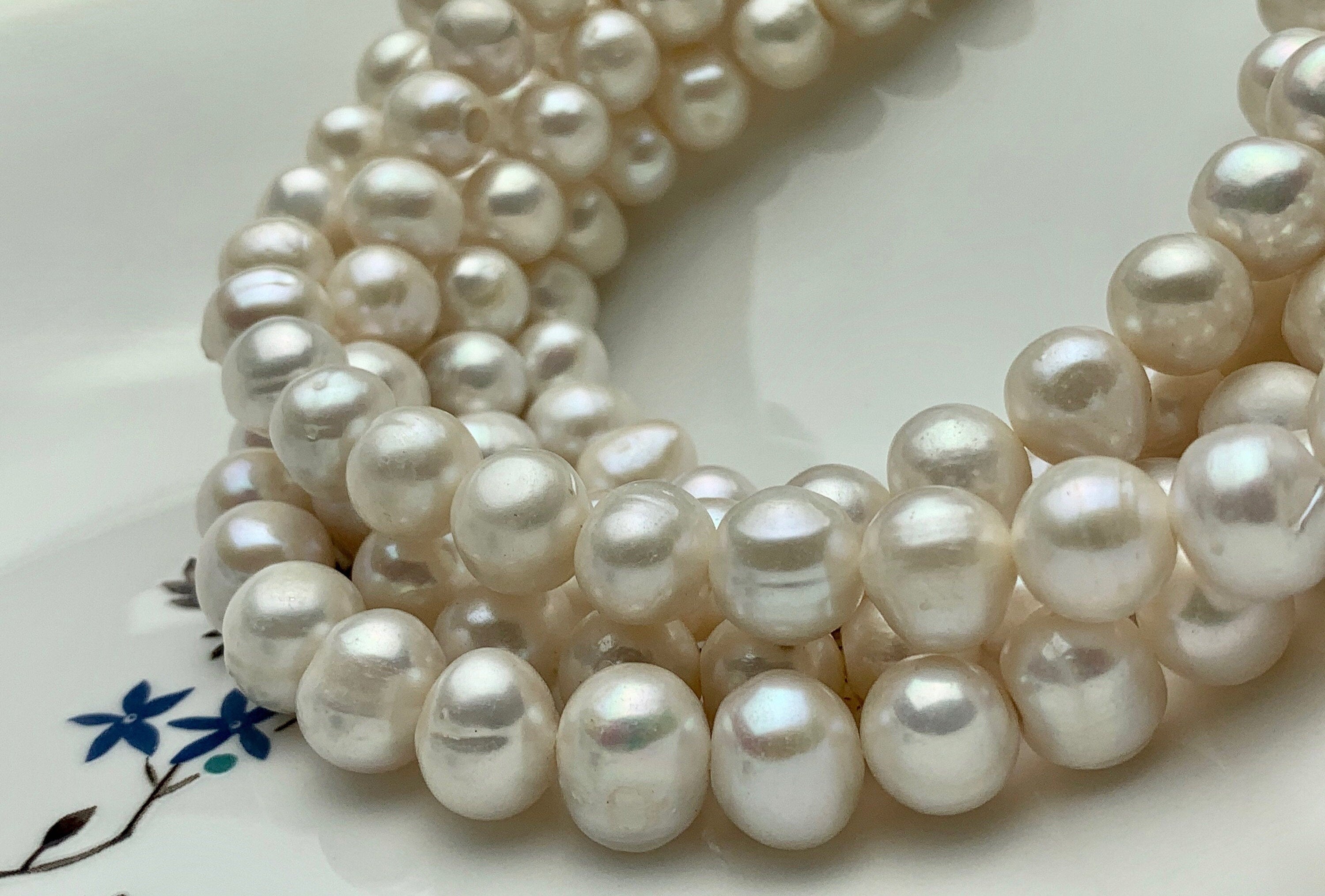 11-12mm Potato Freshwater Pearls, White (16 Strand)