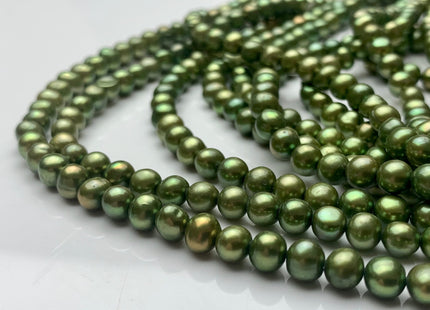 4.5-5.5 mm AA Sage Green Color Potato Freshwater Pearl Beads Genuine Cultured Freshwater Pearl Beads Green Potato Pearls 78 Pieces #P1525