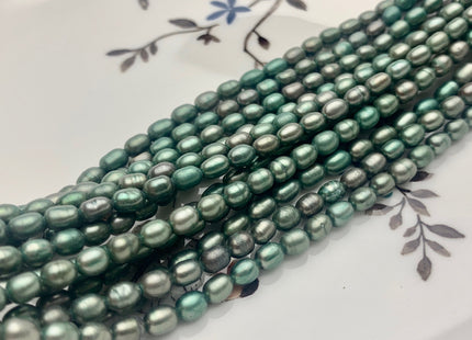 3.5x5 mm AA Tiny Sage Green Color Rice/Oval Freshwater Pearl Beads Genuine Smooth And Shiny Freshwater Pearl Tiny Seed Beads #P1647