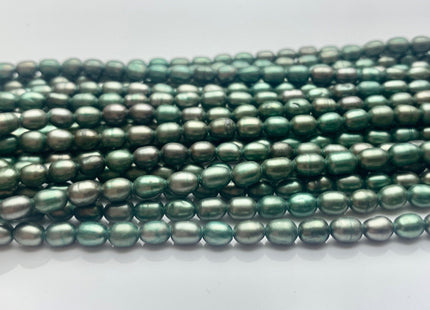 3.5x5 mm AA Tiny Sage Green Color Rice/Oval Freshwater Pearl Beads Genuine Smooth And Shiny Freshwater Pearl Tiny Seed Beads #P1647