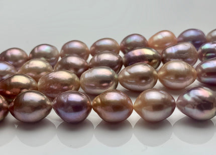 10x12-11x15 mm AAAA Rare Mixed Natural Mauve Pink Baroque Pearl Genuine Quality Tear Drop Edison Pearl With Iridescent Color 28 Beads #P1673