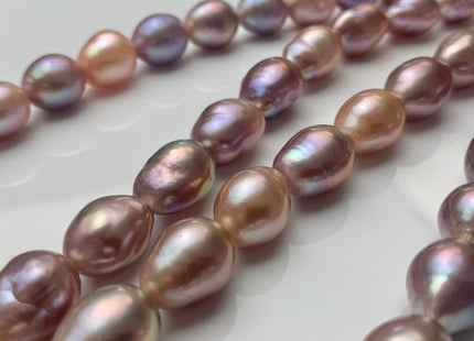 10x12-11x15 mm AAAA Rare Mixed Natural Mauve Pink Baroque Pearl Genuine Quality Tear Drop Edison Pearl With Iridescent Color 28 Beads #P1673