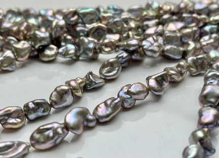 7-8 mm AAAAA Gray W/Pink Luster Keshi Nugget Freshwater Pearl Beads Very Rare Genuine Freshwater Super High Luster Keshi Pearls #P1889