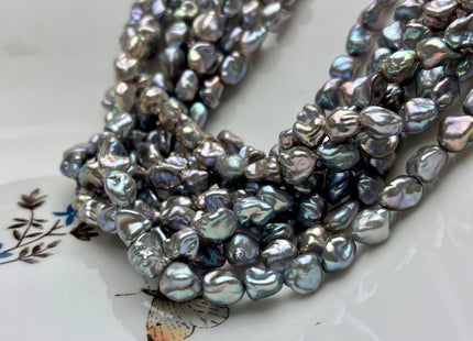 7-8 mm AAAAA Gray W/Pink Luster Keshi Nugget Freshwater Pearl Beads Very Rare Genuine Freshwater Super High Luster Keshi Pearls #P1889