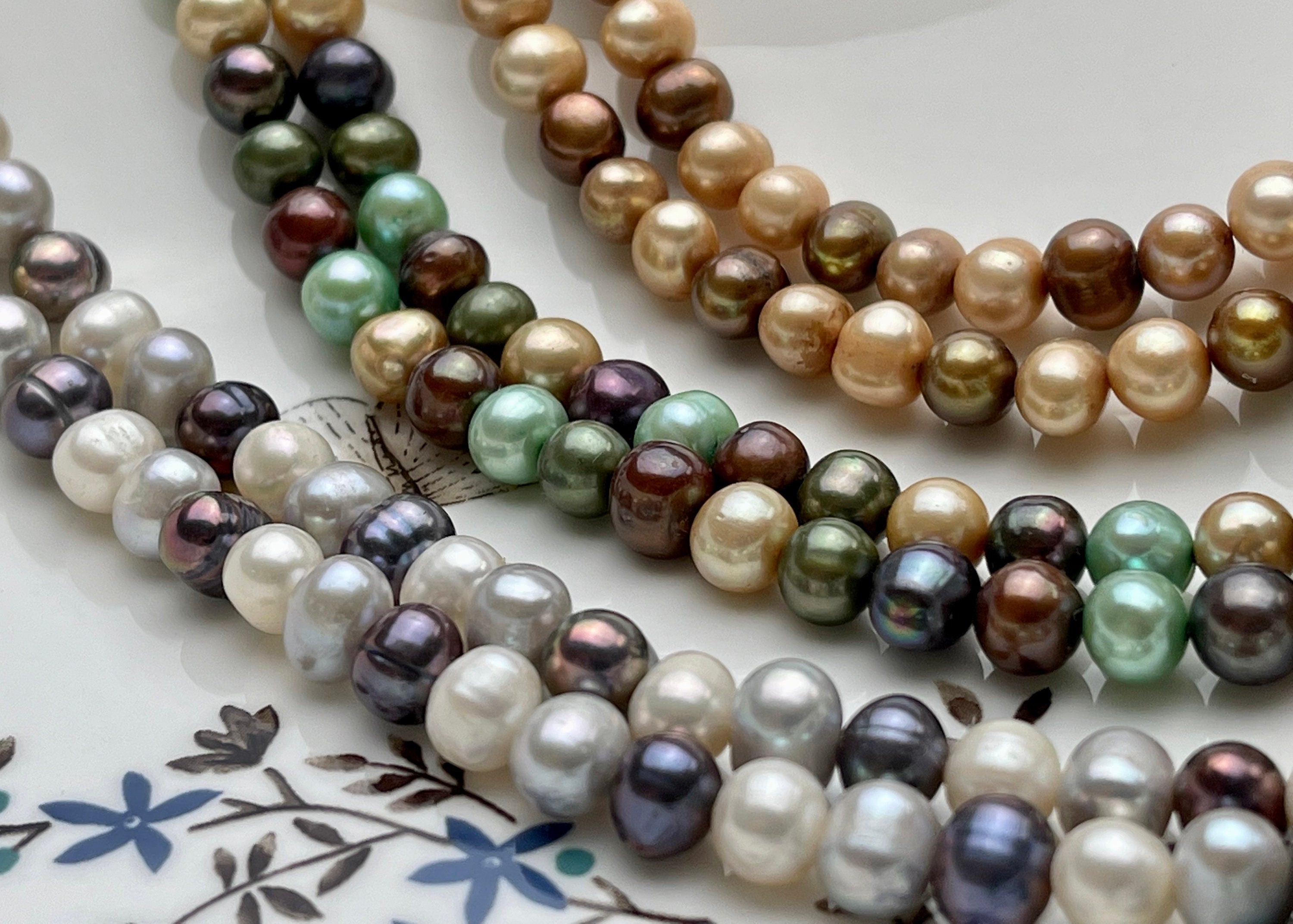 8-9 Mm Multi Color Potato Freshwater Pearl Beads, Mixed Color Potato  Pearls, Genuine Cultured Freshwater Pearl Beads 552 