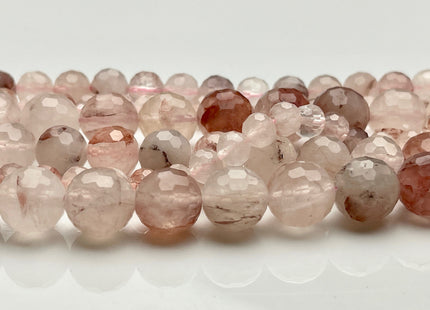 6mm 8mm 10mm 12mm AAA Faceted Round Pink Quartz Gemstone Beads Natural Multi Pink Color Quartz Gemstone Loose Beads #3871
