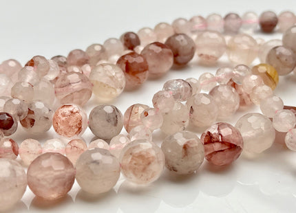 6mm 8mm 10mm 12mm AAA Faceted Round Pink Quartz Gemstone Beads Natural Multi Pink Color Quartz Gemstone Loose Beads #3871