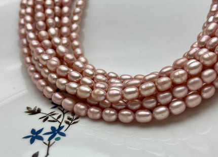 5.5-6x7mm Rice / Oval Freshwater Pearls Salmon Pink Color Genuine Freshwater Pearl Beads Rare Pink Color Oval Pearls #P1923