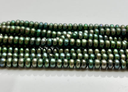 5mm Olive Green Button Freshwater Pearl, Genuine Freshwater Pearl, Dark Green Freshwater Pearls, High Luster Green Pearls #53