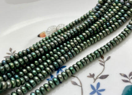 5mm Olive Green Button Freshwater Pearl, Genuine Freshwater Pearl, Dark Green Freshwater Pearls, High Luster Green Pearls #53