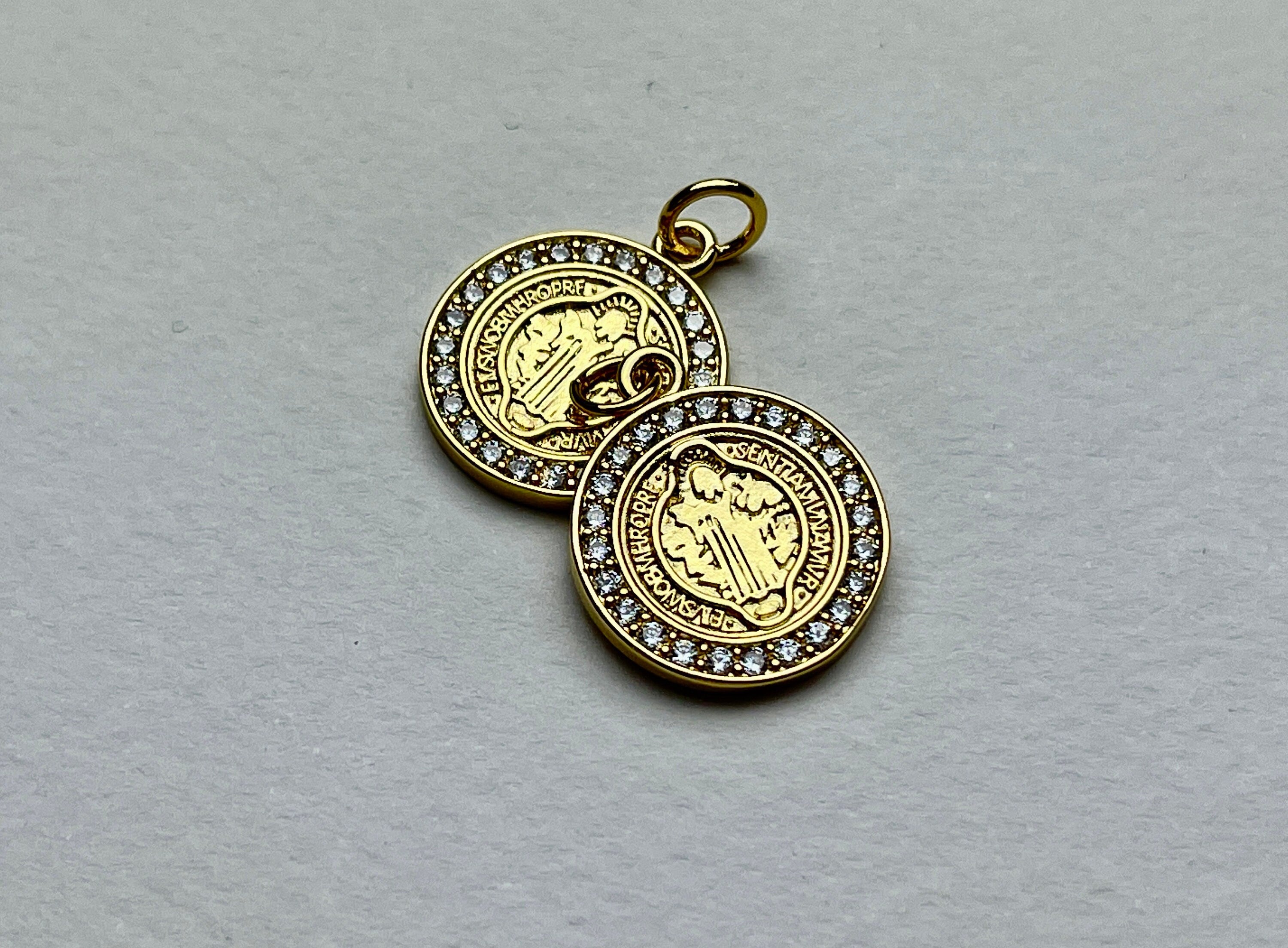 Dragon Medallion Charms for Necklace Jewelry Making, 18K Gold