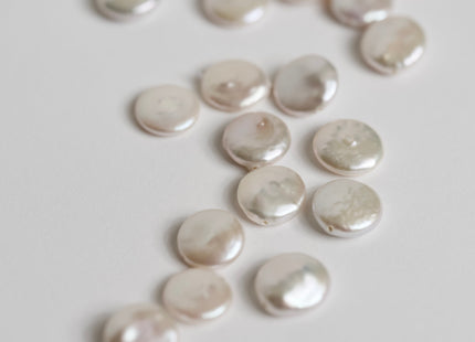 13mm AAAA Natural White Coin Freshwater Pearl Beads Genuine Cultured High Luster Top Quality Freshwater Coin Pearls #735