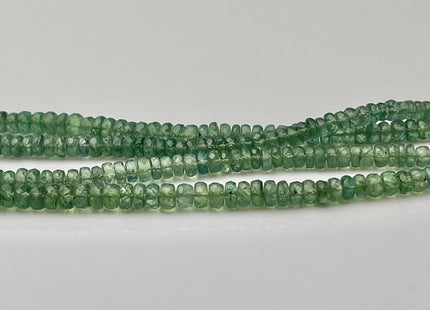 4-5.5 mm Natural Green Kyanite Gemstone Beads Faceted Rondelle Shape Graduated Genuine Green Kyanite Gemstone Beads 14 Inches Strand #4146