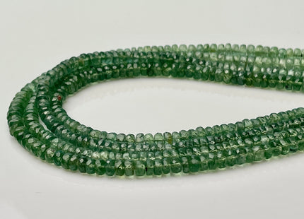 4-5.5 mm Natural Green Kyanite Gemstone Beads Faceted Rondelle Shape Graduated Genuine Green Kyanite Gemstone Beads 14 Inches Strand #4146