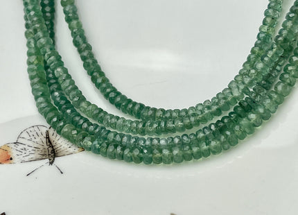 4-5.5 mm Natural Green Kyanite Gemstone Beads Faceted Rondelle Shape Graduated Genuine Green Kyanite Gemstone Beads 14 Inches Strand #4146