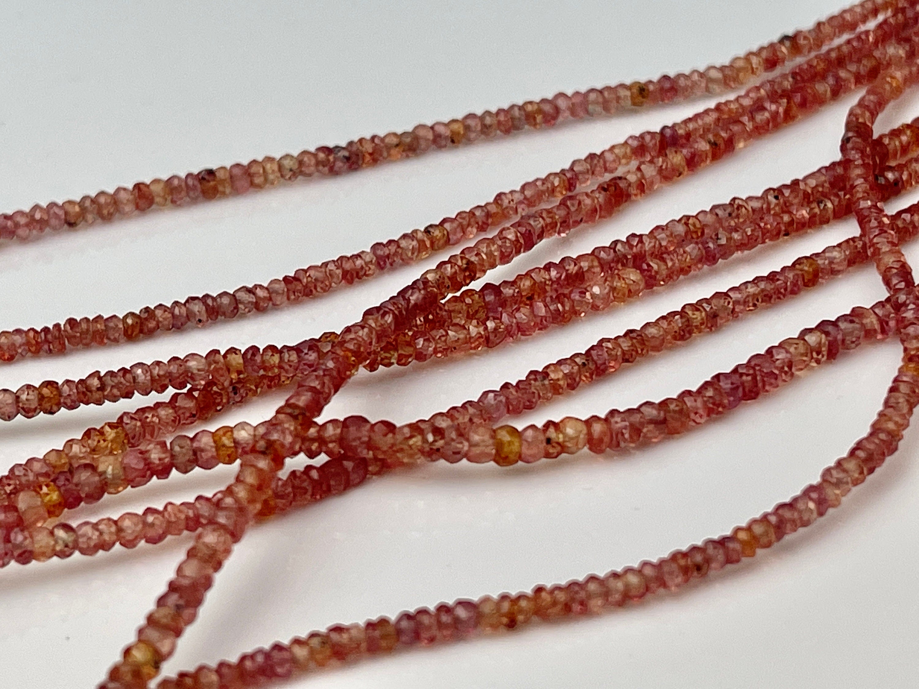 Orange Sapphire Beads, Natural Orange Sapphire high quality Faceted Rondelle Beads, Gemstone Beads, Sapphire Faceted Beads, Jewelry Making Beads