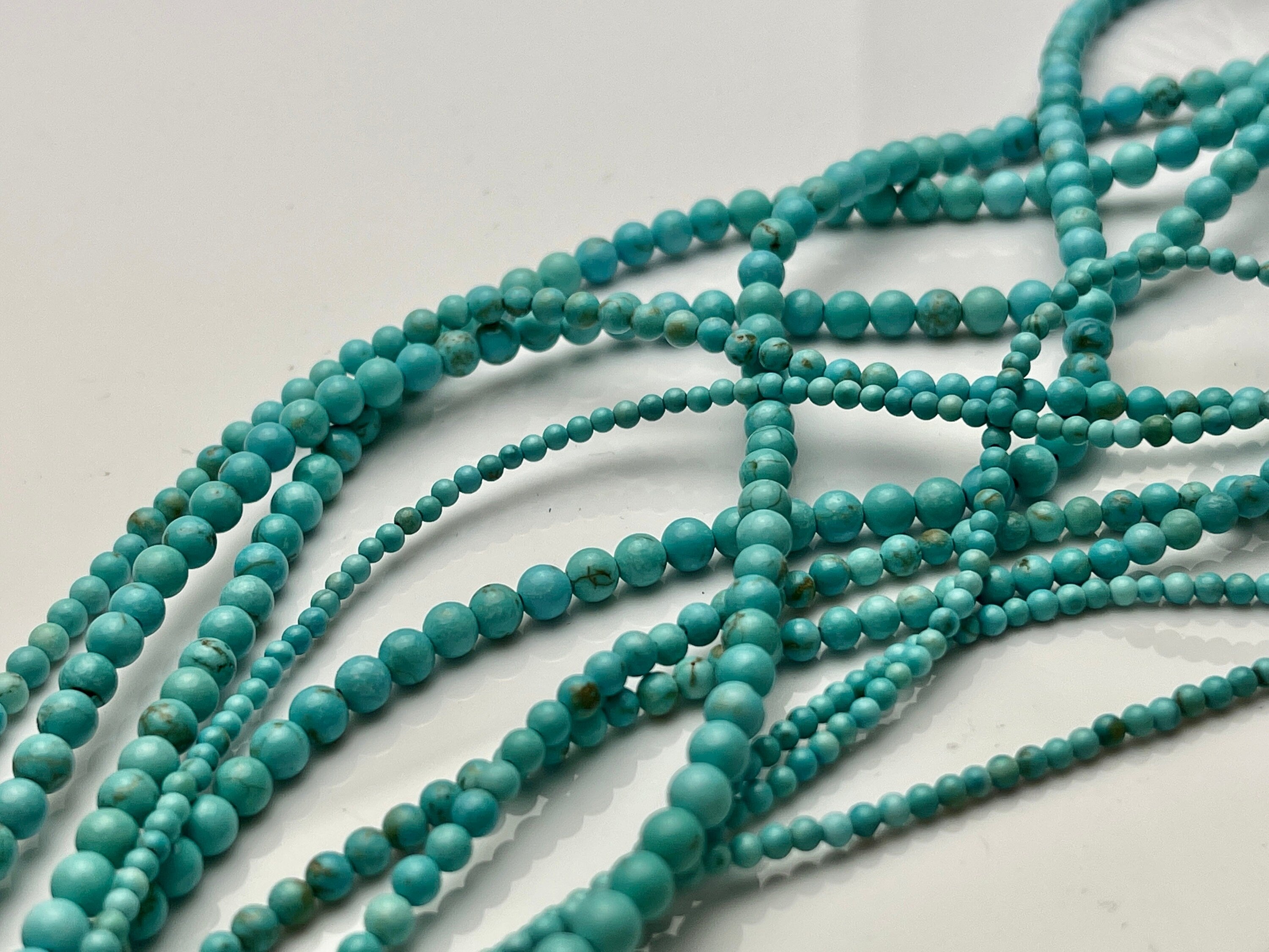 Natural Turquoise Gemstone Round 2MM 3MM 6MM Loose Beads (P84) – DayBeads