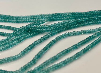 3.5 mm Natural Aqua Blue Apatite Gemstone Beads Faceted Rondelle Shape Genuine Blue Apatite Gemstone Beads 13 Inches Strand #4158