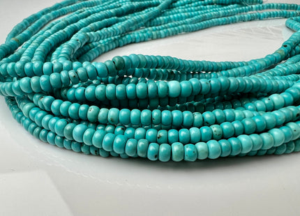 2x3.5 mm Smooth Rondelle Shape Turquoise Gemstone Beads Green Blue And Brown Color Turquoise Loose Beads #4204
