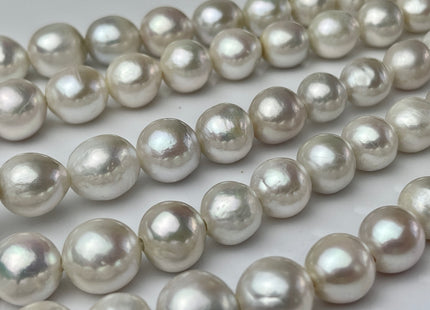 9-13mm AAAA Natural White Full Strand Large Hole Freshwater Edison Pearl Beads Hole Size 2.2mm Genuine Super High Luster Baroque Pearl#P2234