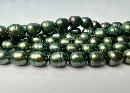 7x9 mm Olive/Sage Green Color Freshwater Rice/Oval Pearls Genuine Green Color Rice/Oval Freshwater Pearls 44 Beads #P2268