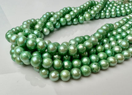 7.5-8 mm Green Color Potato Freshwater Pearl Beads Genuine Cultured Freshwater Pearl Beads Green Potato Pearls 55 Pieces #P2288