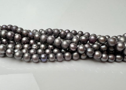 6 mm AAA Dark Gray Color Off Round Freshwater Pearl Beads Genuine Gray Color With Slightly Purple Tone Freshwater Pearls  #P2284