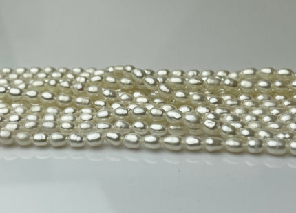 3.5-4x5 mm AAA Natural White Rice Tiny Seed Freshwater Pearls Genuine Natural Rice/Oval Freshwater Pearls #P2310