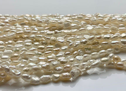 3-3.5x5 mm Natural White Rice Nugget Tiny Seed Freshwater Pearls Genuine Small Rice Nugget Pearls #P1432