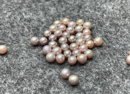 Two Pieces AAA 5.5-6mm High Luster Undrilled/Half Drilled/Through Drilled Tiny Freshwater Pearl Genuine Natural Pink Potato Pearl #P1573